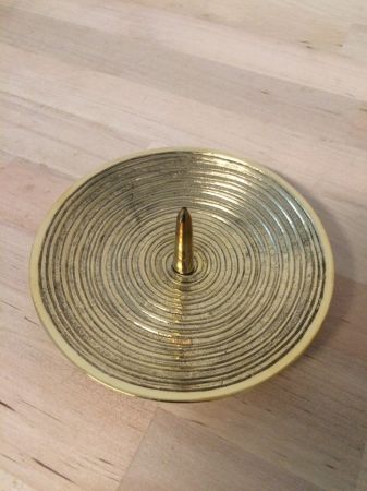 Kerzenteller Rillen gold für Kerzen 6 - 8 cm (121ZB)
