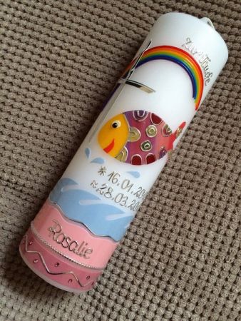 Preview: Taufkerze bunter Fisch (1344TK)