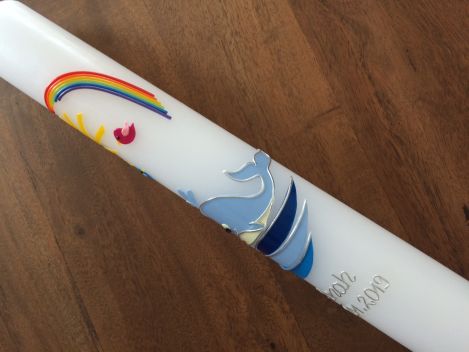 Taufkerze / Kommunionkerze Wal (1403TK)