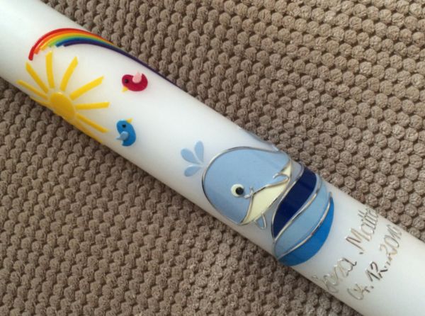 Taufkerze Kommunionkerze Wal