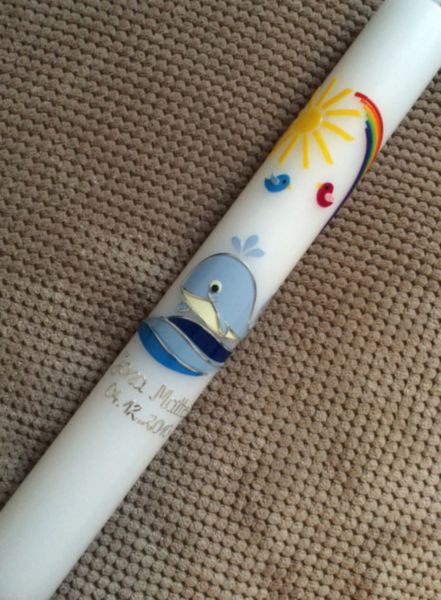 Taufkerze Kommunionkerze Wal