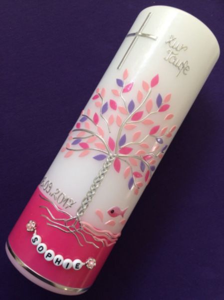 Taufkerze Kommunionkerze Lebensbaum (1515TK)