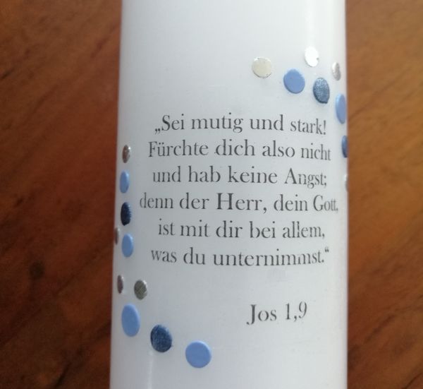 Taufspruch / Spruch individuell und passend zu Ihre Kerze auf Folie bedruckt (2EX)