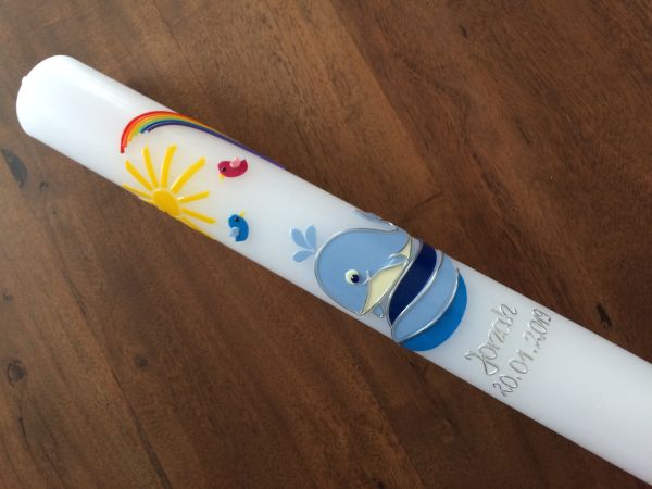 Taufkerze / Kommunionkerze Wal (1403TK)