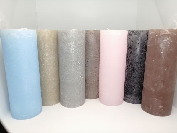 3 x Rustica-Vintage Weihnachtskerze Adventskerze Tischkerze Tischdeko (2436TK)