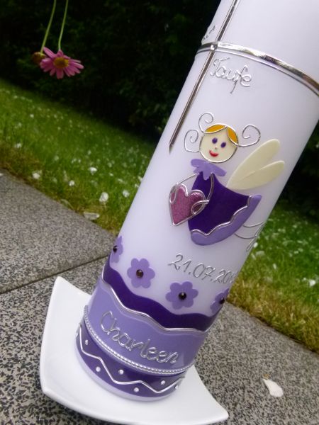 Taufkerze mit Schutzengel (740TK)